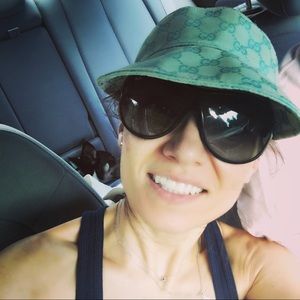 Authentic Gucci logo tennis hat, baby blue, L